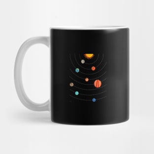 Colorful Planets Dark Space Funny Astronomers Dwarf Planets Mug